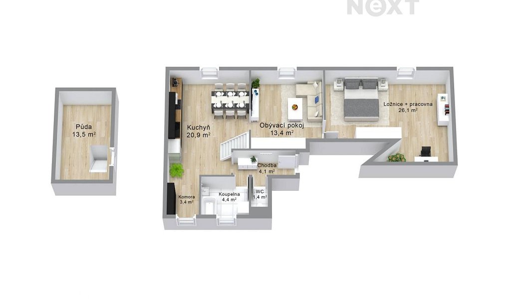Prodej bytu 3+kk 70 m², Skalná – náhled fotky 16
