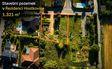Prodej stavebního pozemku 1 321 m², Tršice - Hostkovice, okres Olomouc