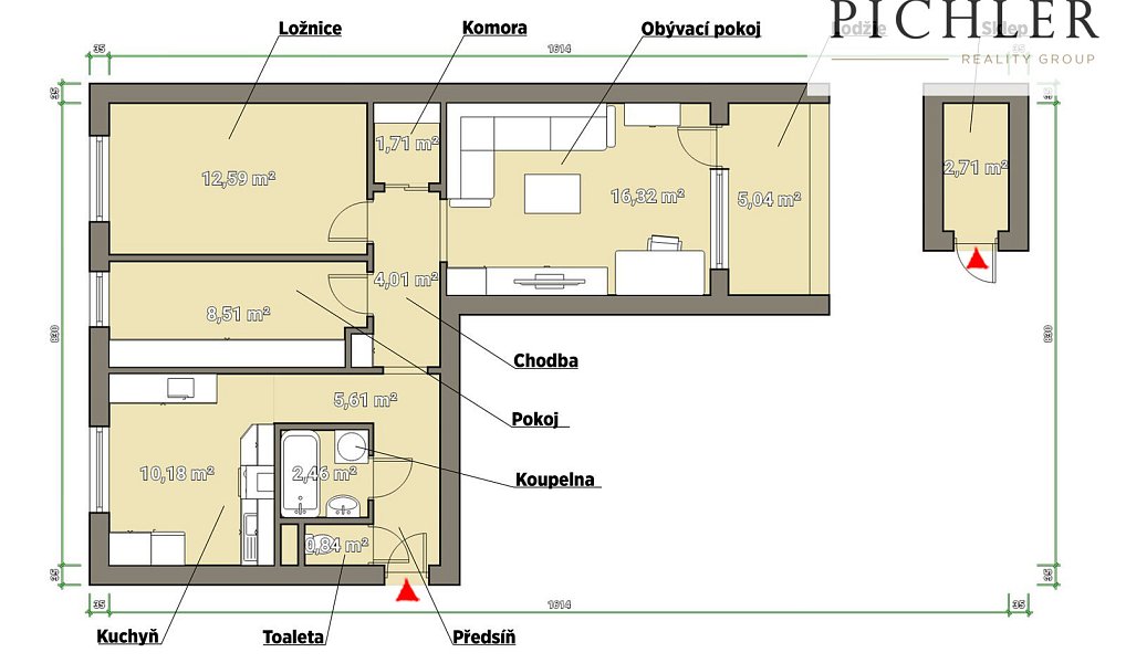 Pronájem bytu 3+1 63 m², Plzeň – náhled fotky 3