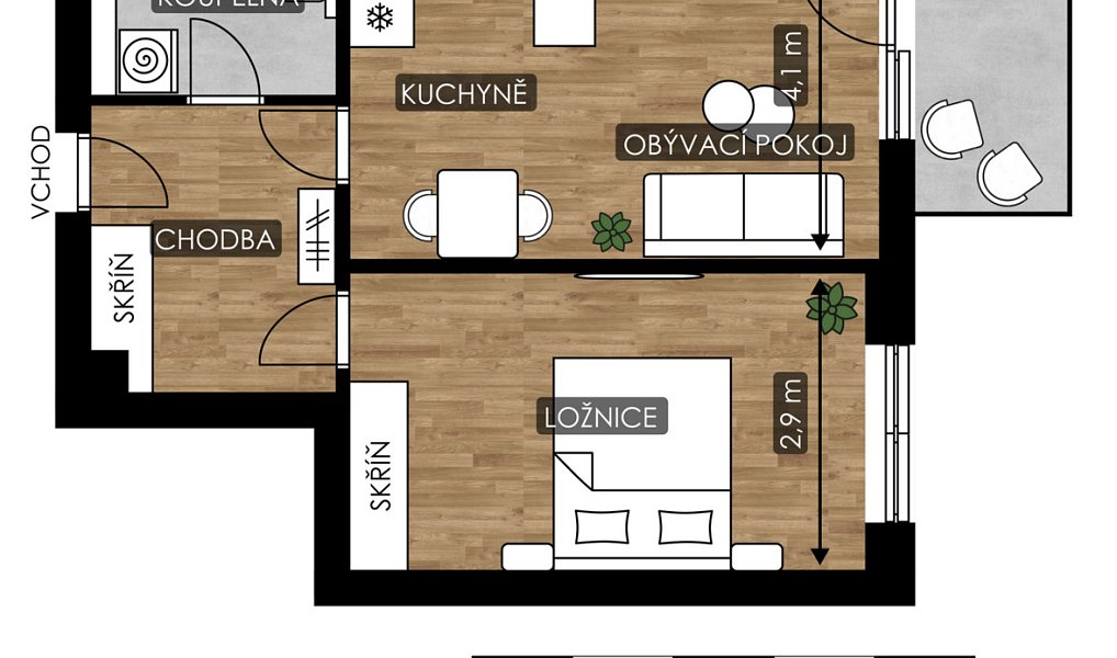 Prodej bytu 2+kk 50 m², Ostrava – náhled fotky 2