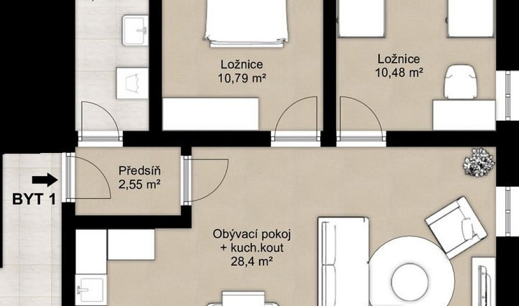 Pronájem bytu 3+kk 58 m², Varnsdorf – náhled fotky 13