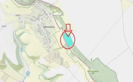 Prodej lesa 4 901 m², Střemošice - Česká Bříza