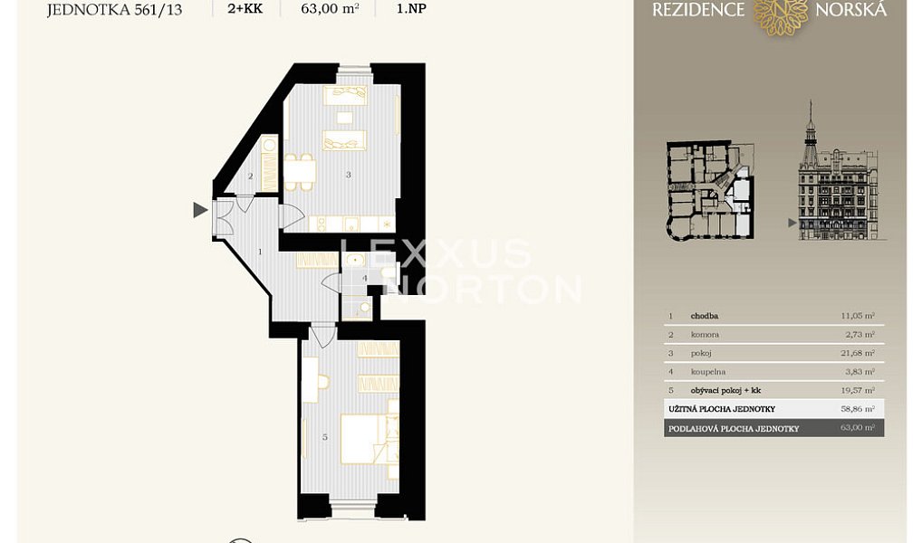 Prodej bytu 2+kk 59 m², Praha – náhled fotky 8