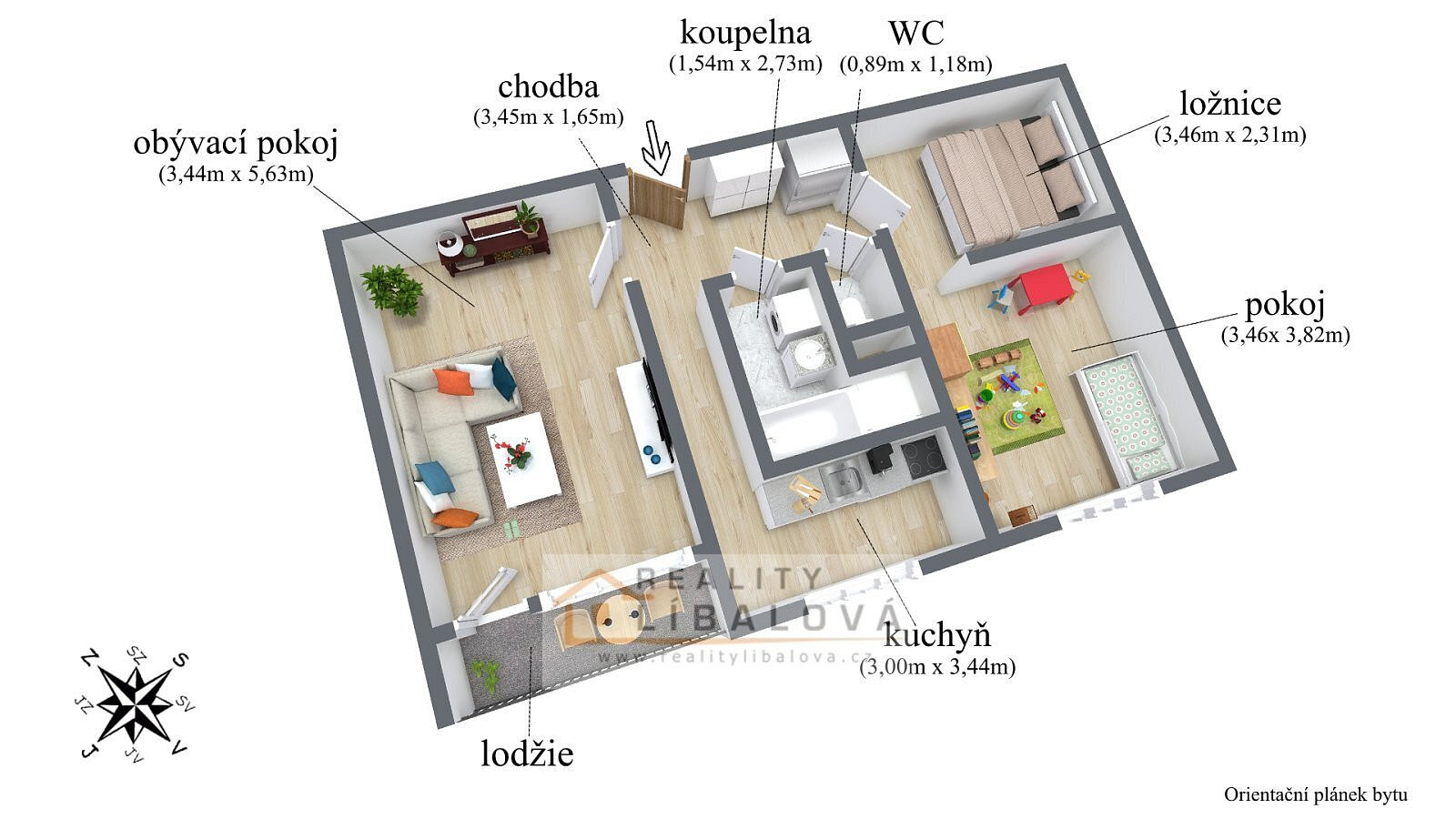 Prodej bytu 2+1 62 m² – fotografie 3