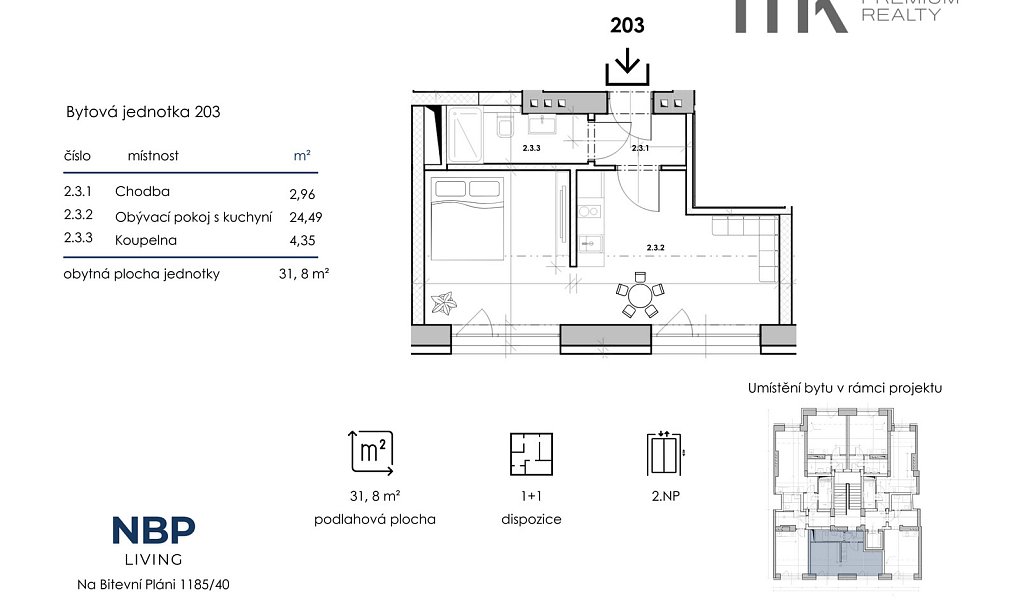 Pronájem bytu 1+1 32 m², Praha – náhled fotky 8
