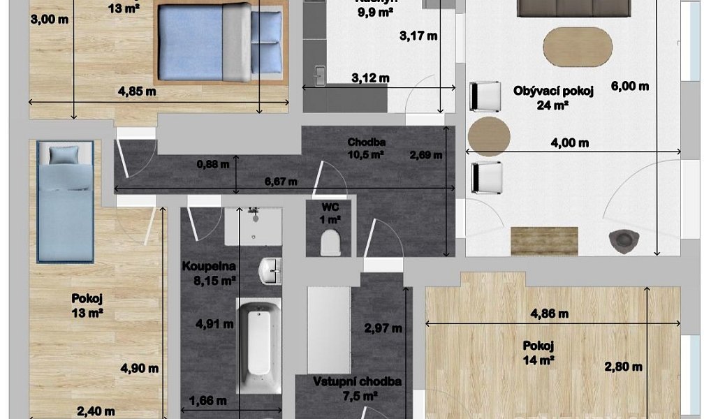 Prodej domu 101 m² s pozemkem 556 m², Cerekvička-Rosice – náhled fotky 3