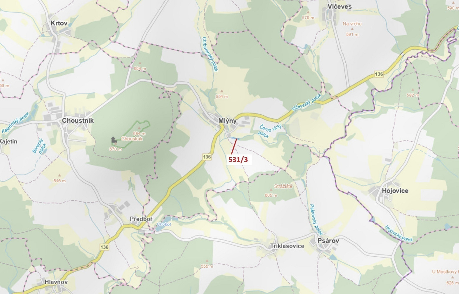 Dražba lesa 1 397 m²