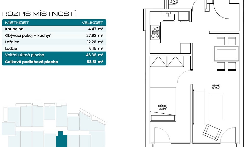 Prodej bytu 2+kk 46 m², Mladá Boleslav – náhled fotky 9
