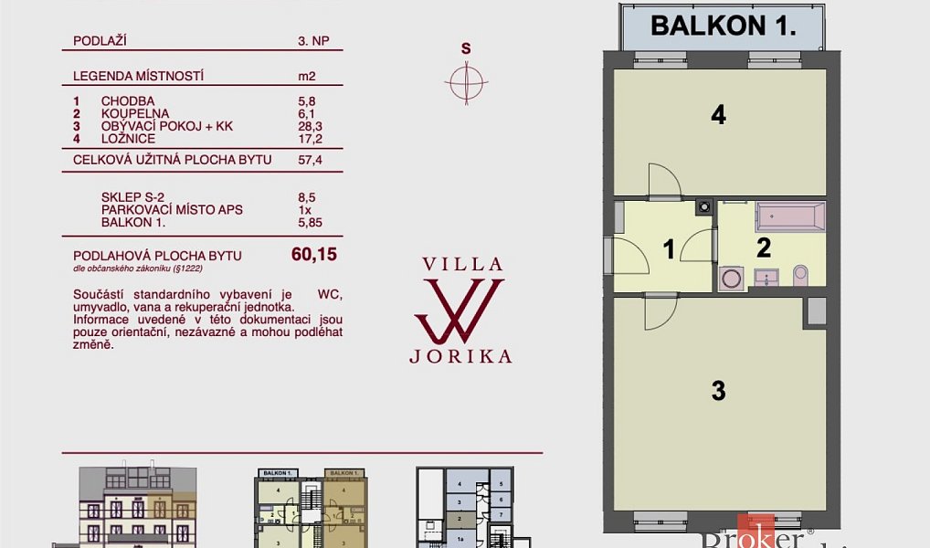Prodej bytu 2+kk 57 m², Kladno – náhled fotky 2