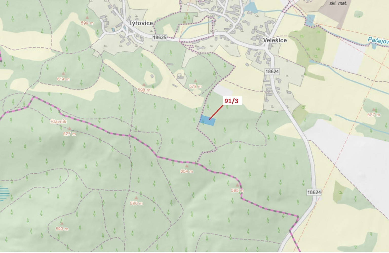 Dražba lesa 1 958 m²