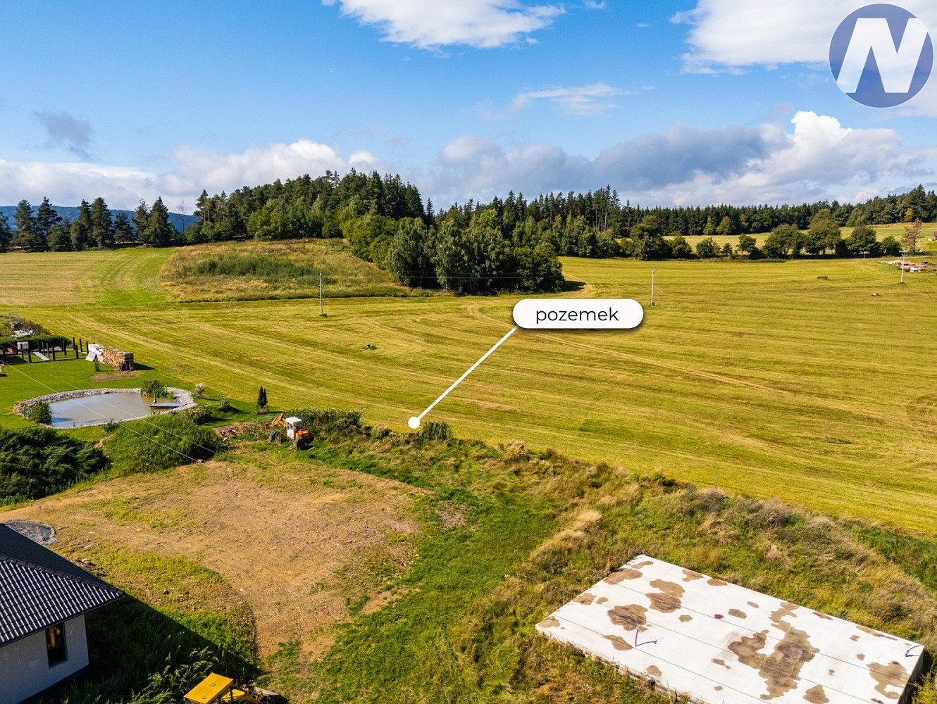 Prodej stavebního pozemku 2 943 m² – pohled 4