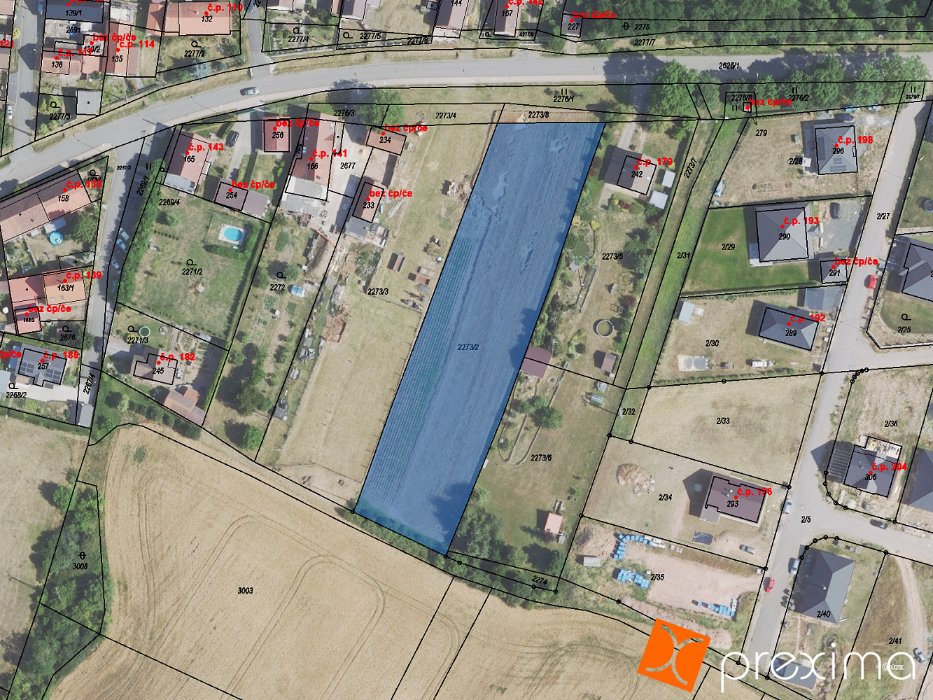 Prodej stavebního pozemku 212 m²