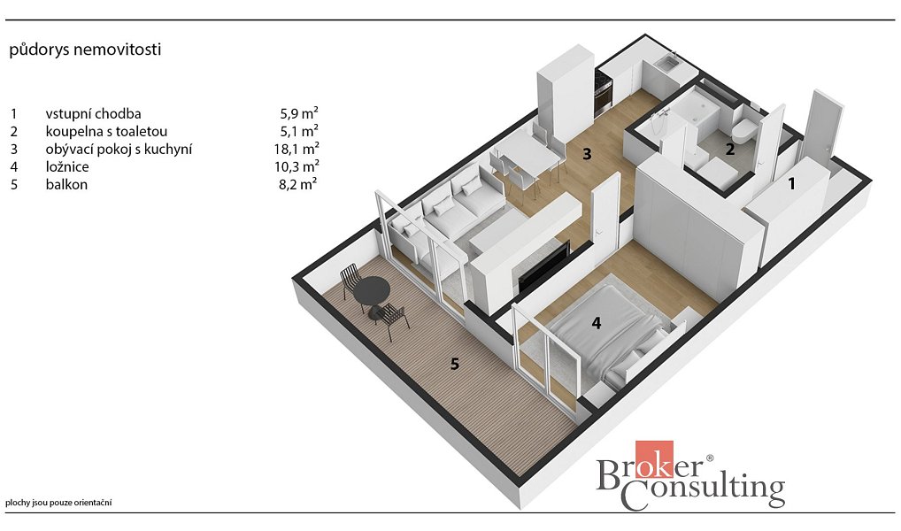 Pronájem bytu 2+kk 48 m², Hradec Králové – náhled fotky 10