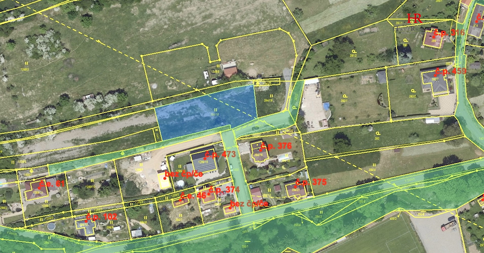 Prodej stavebního pozemku 1 391 m² – pohled 6