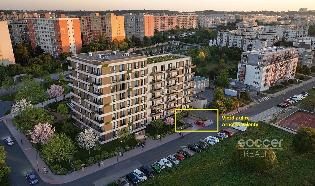 Pronájem krytého garážového stání v novostavbě v ul. Arnošta Valenty., Praha – náhled fotky 3