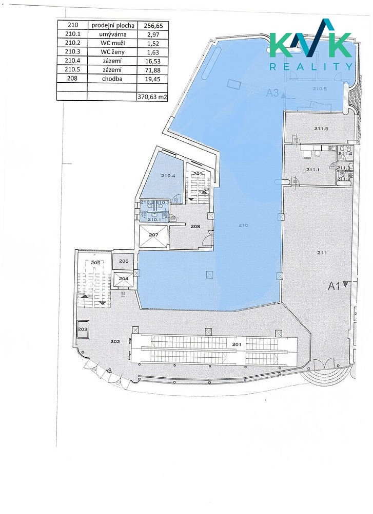 Pronájem obchodních prostor 371 m²
