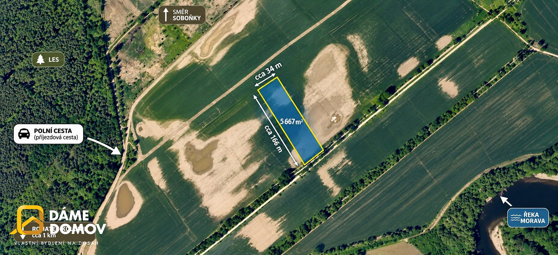 Prodej pole 5 667 m²