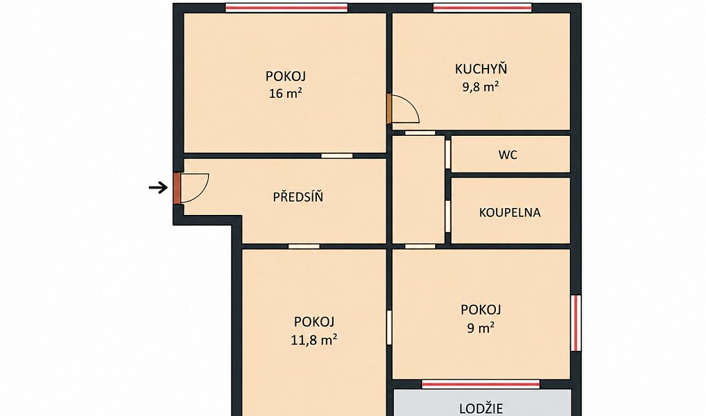 Prodej bytu 3+1 63 m², Ostrava – náhled fotky 2