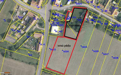 Prodej stavebního pozemku 1 262 m², Běhařovice, okres Znojmo