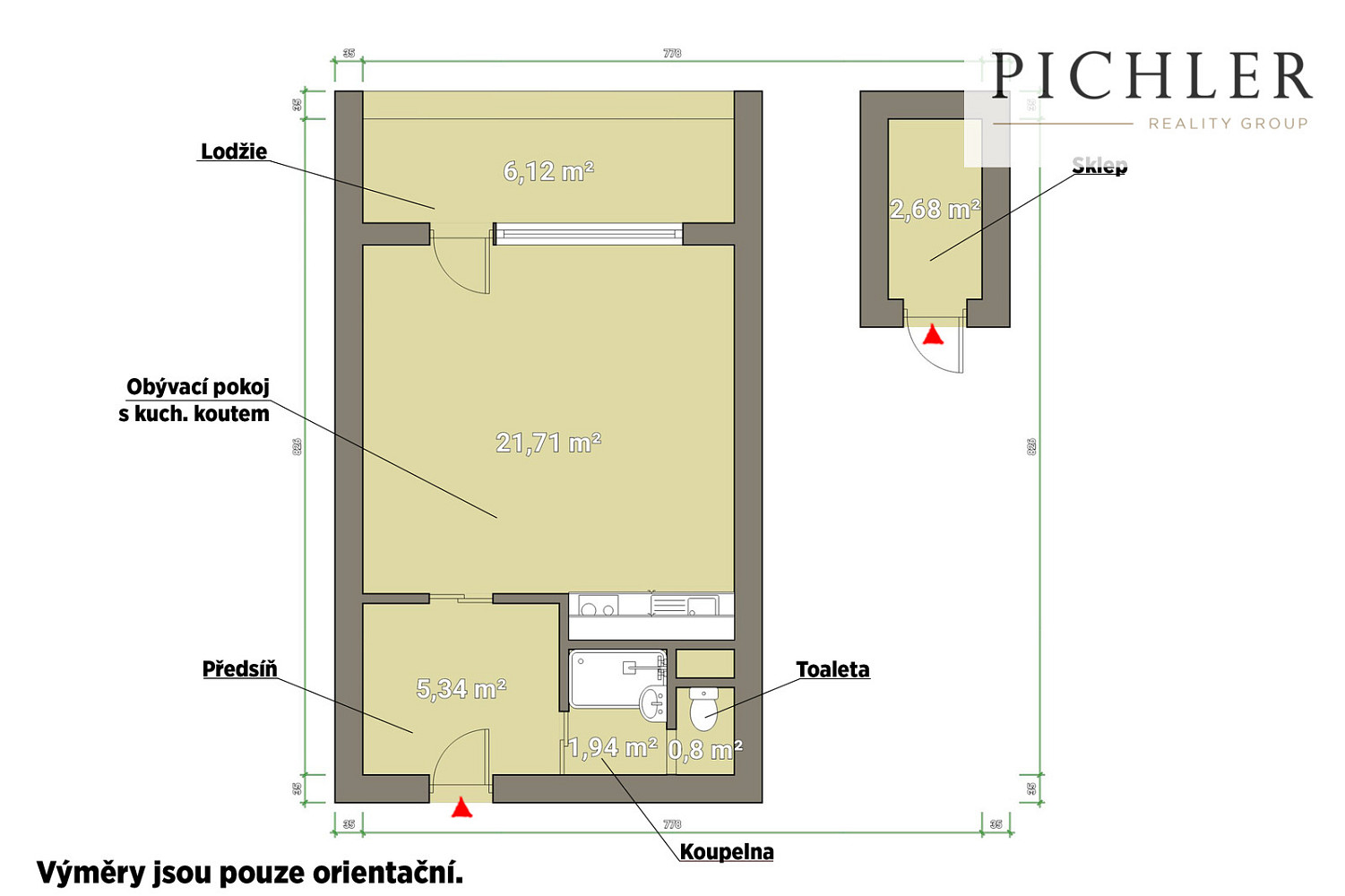 Pronájem bytu 1+kk 40 m² — photo 2