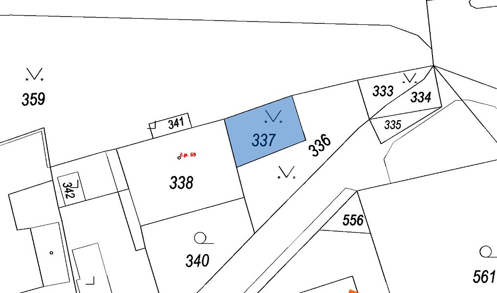 Prodej stavebního pozemku 12 m², Krásensko – náhled fotky 2