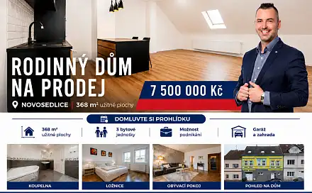 Prodej domu 368 m² s pozemkem 367 m², Drahénská, Novosedlice, okres Teplice