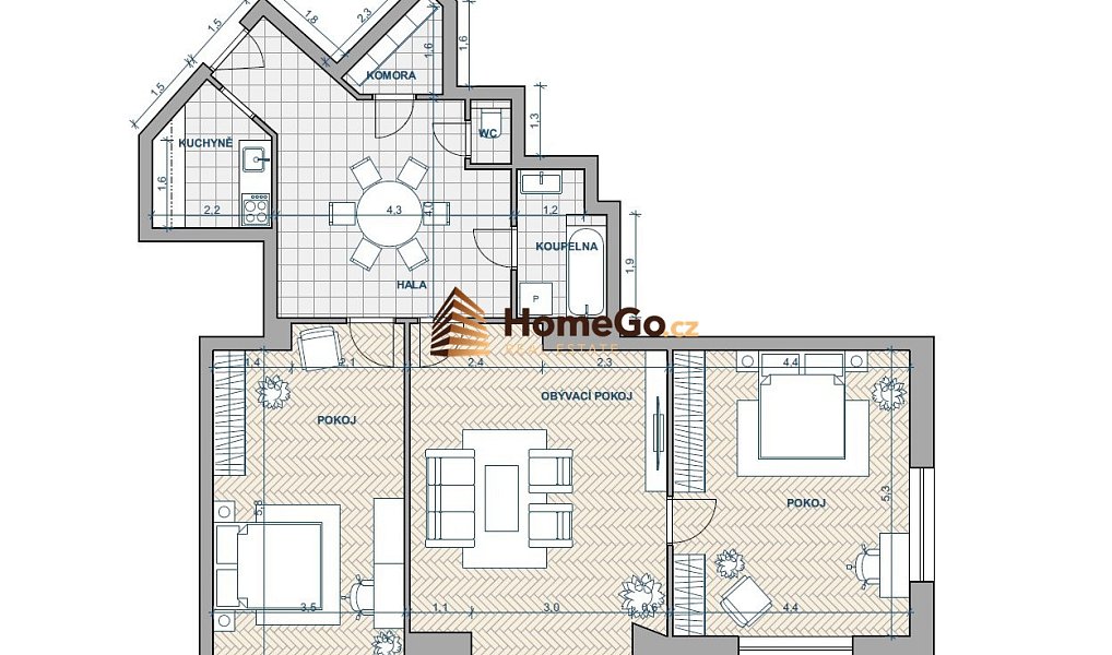 Pronájem bytu 3+kk 93 m², Praha – náhled fotky 2