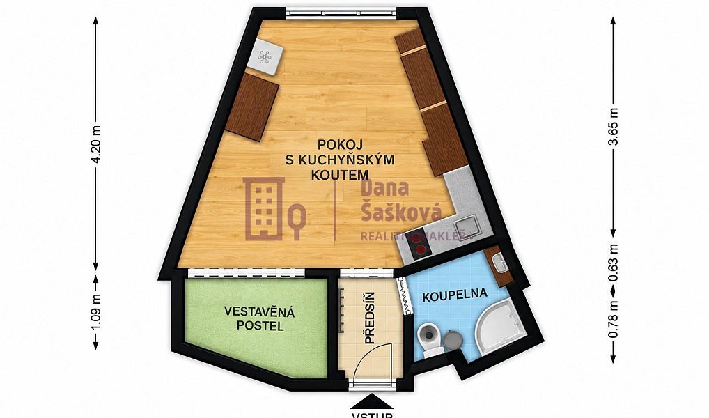 Pronájem bytu 1+kk 25 m², Jindřichův Hradec – náhled fotky 5