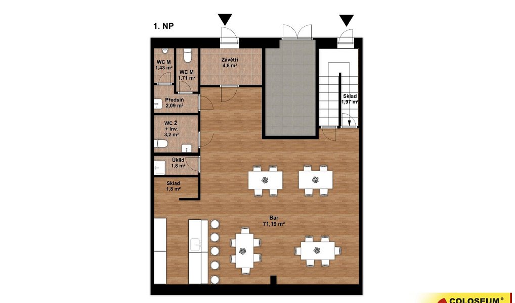 Pronájem ubytovacího objektu 292 m², Hodonín – náhled fotky 3