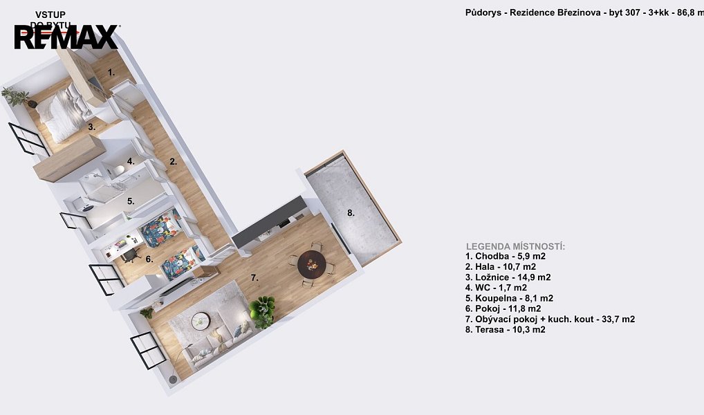 Pronájem bytu 3+kk 87 m², Prostějov – náhled fotky 6