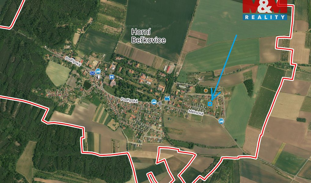 Prodej stavebního pozemku 996 m², Horní Beřkovice – náhled fotky 3