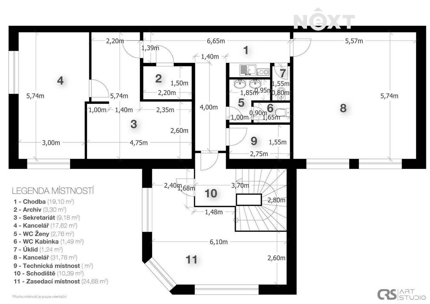 Pronájem kanceláře 42 m² — photo 2