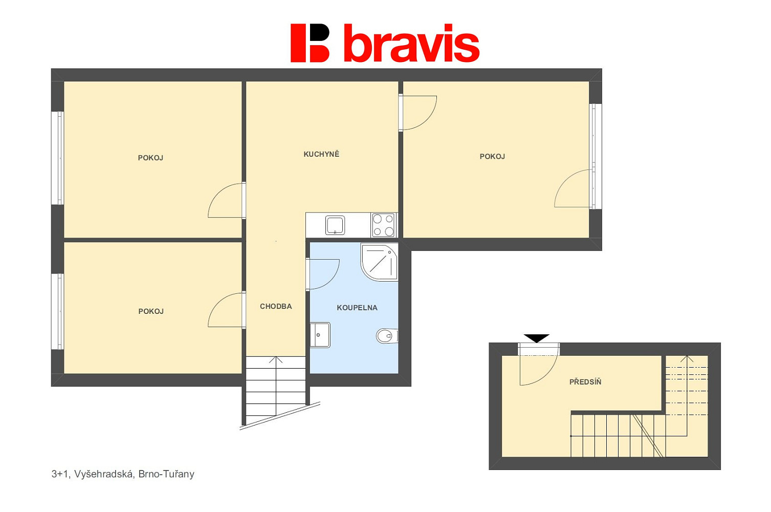Pronájem bytu 3+1 78 m² — photo 3