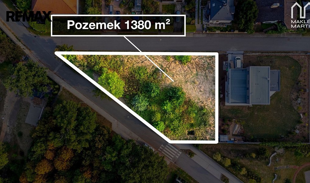Prodej stavebního pozemku 1 380 m², Černošice – náhled fotky 3