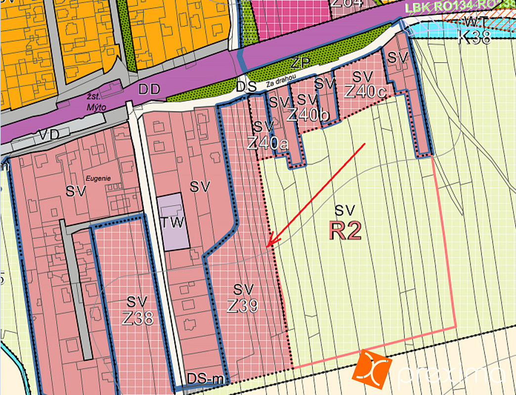 Prodej stavebního pozemku 240 m² – pohled 2