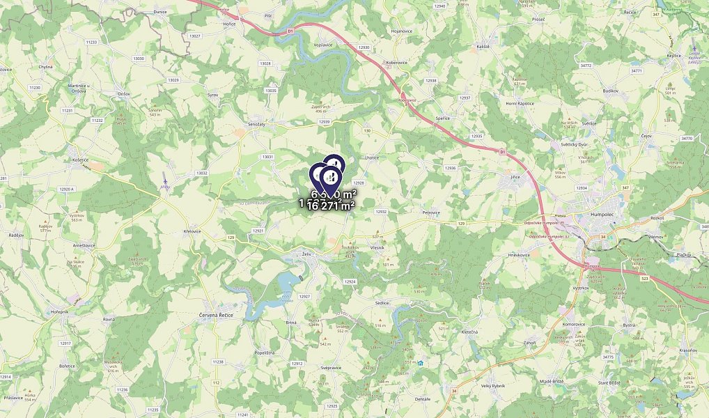 Prodej pole 3 049 m², Želiv – náhled fotky 3