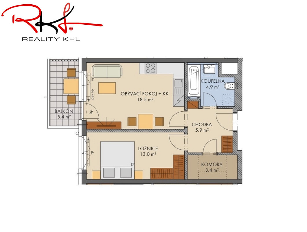 Prodej bytu 2+kk 53 m² – fotografie 2