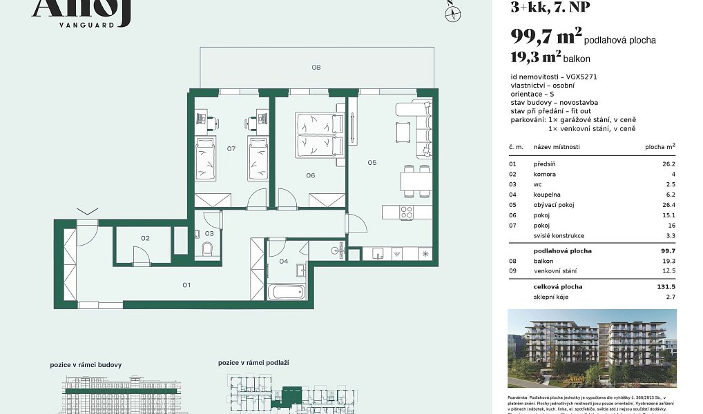 Prodej bytu 3+kk 97 m², Praha – náhled fotky 2