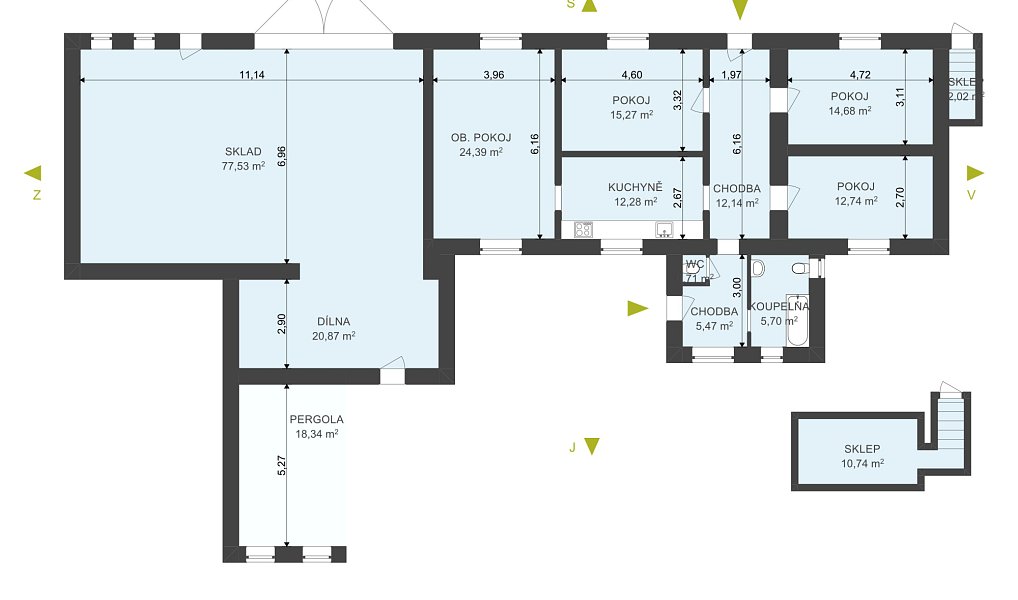 Prodej domu 104 m² s pozemkem 1 077 m², Přelouč – náhled fotky 3