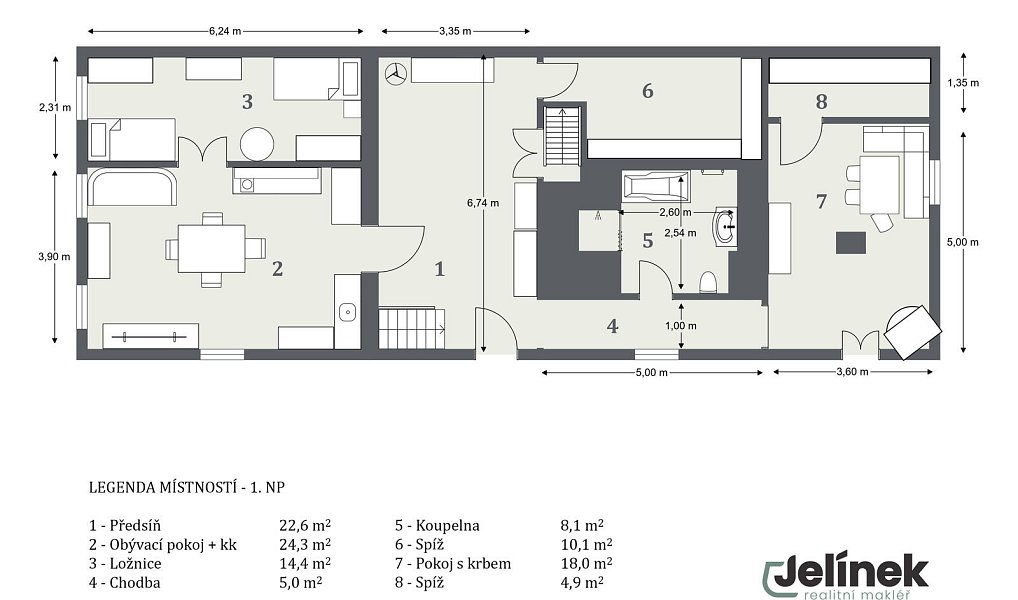 Prodej chaty/chalupy 203 m² s pozemkem 1 307 m², Makov – náhled fotky 33