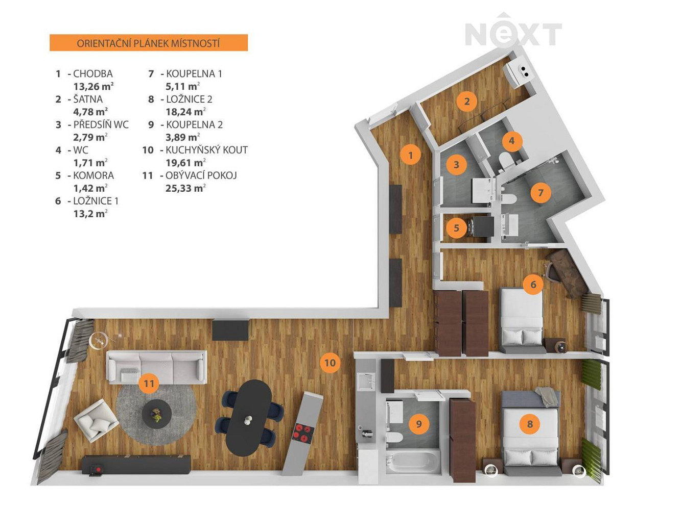 Pronájem bytu 3+kk 115 m² – fotografie 5