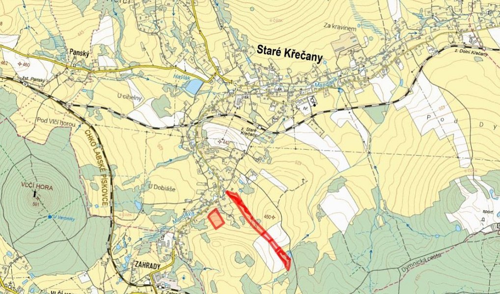 Prodej louky 50 106 m², Staré Křečany – náhled fotky 2