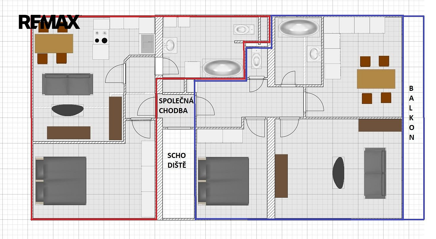 Pronájem bytu 2+1 56 m² – fotografie 3