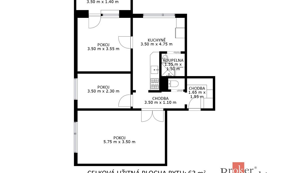 Prodej bytu 3+1 63 m², Bzenec – náhled fotky 13