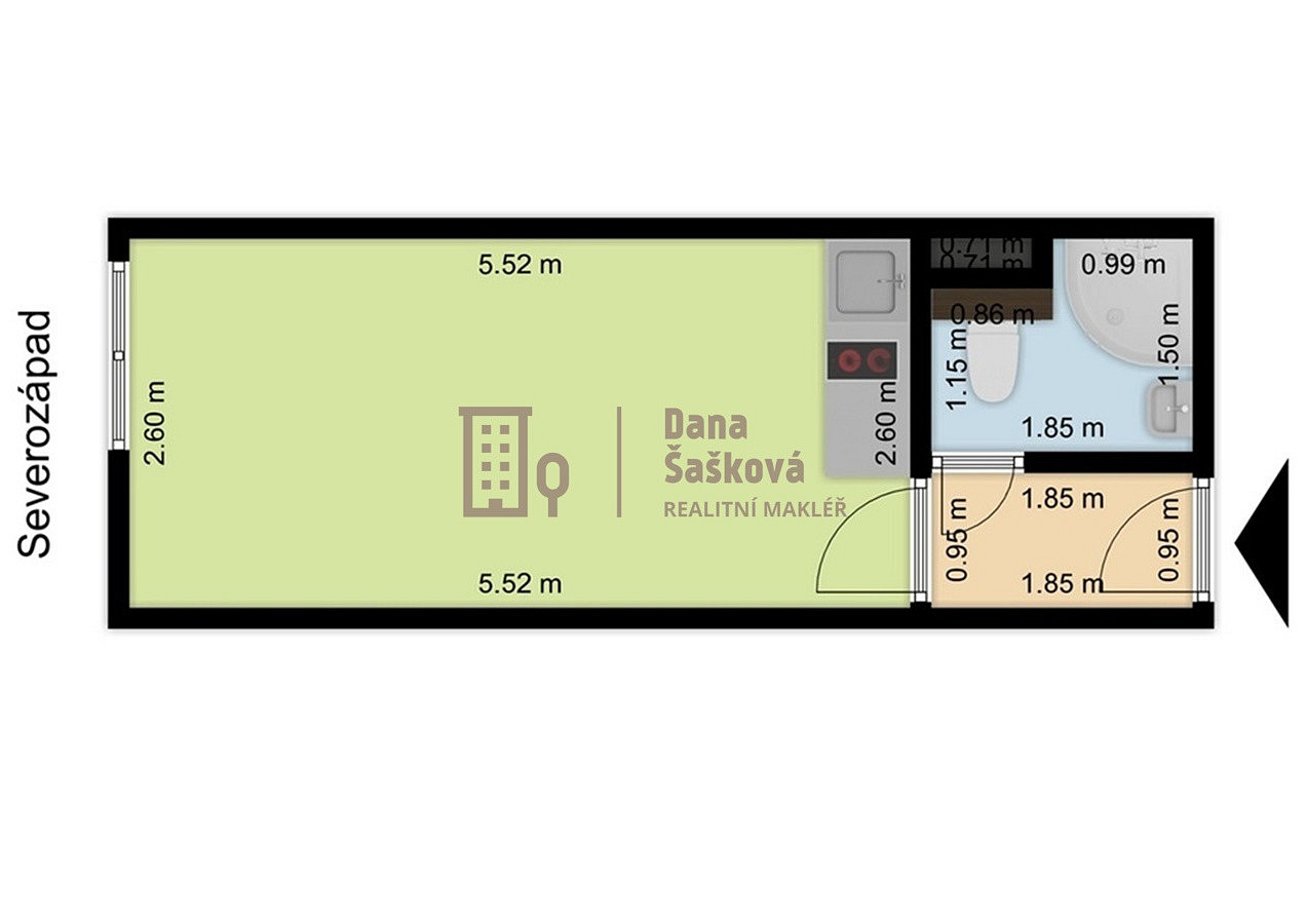 Pronájem bytu 1+kk 20 m² – fotografie 4