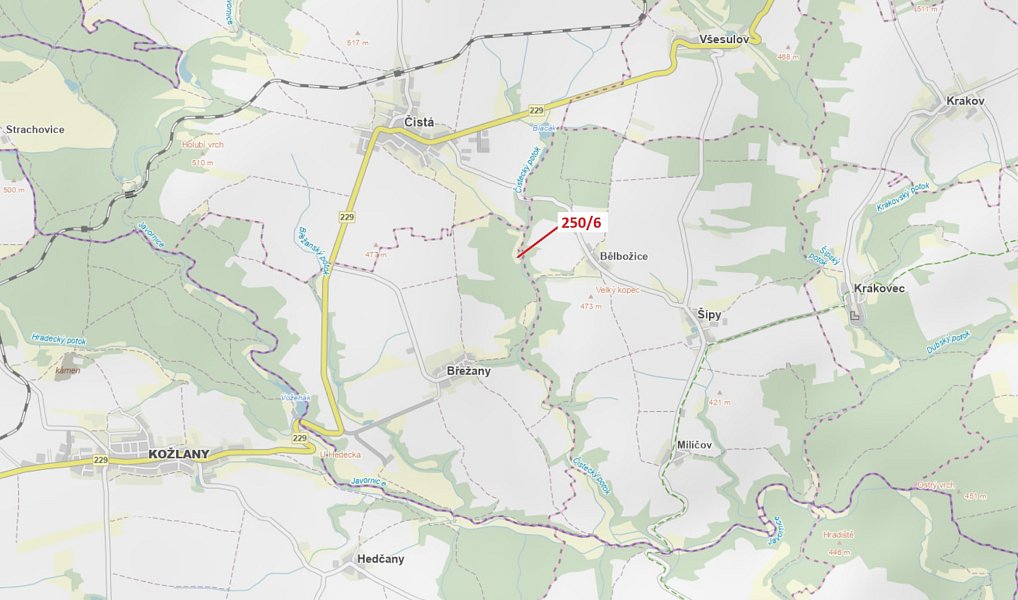 Dražba lesa, 9 m², Rakovník, Břežany