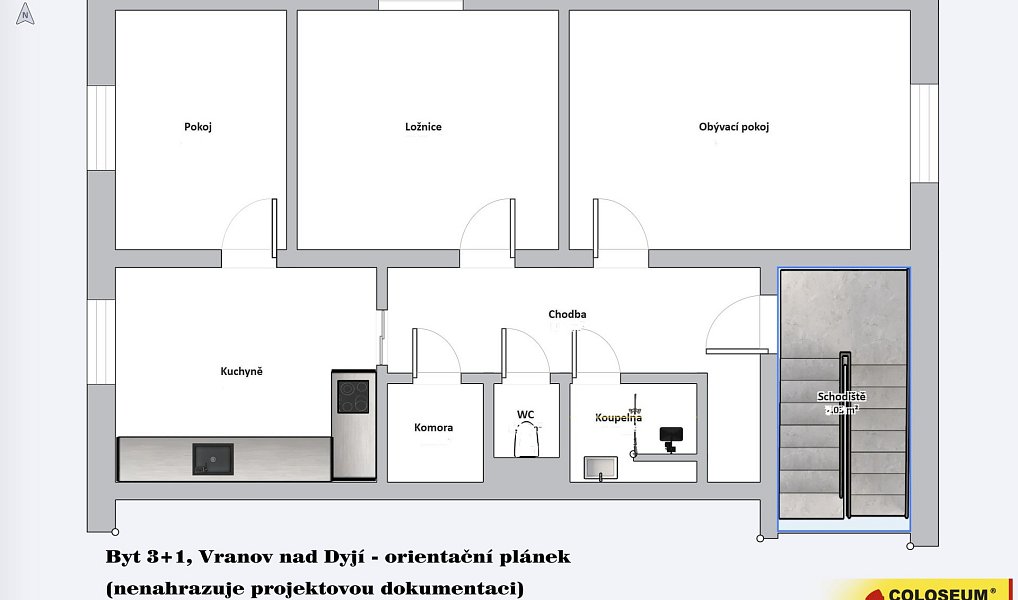 Prodej bytu 3+1 65 m², Vranov nad Dyjí – náhled fotky 2