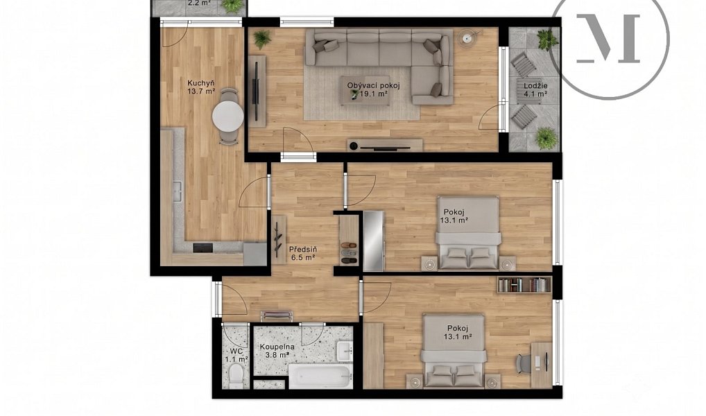 Prodej bytu 3+1 81 m², České Budějovice – náhled fotky 17
