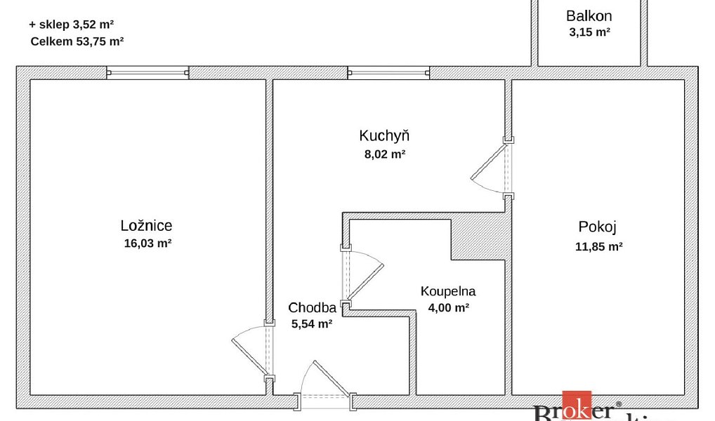 Prodej bytu 2+1 54 m², Hrušovany u Brna – náhled fotky 17