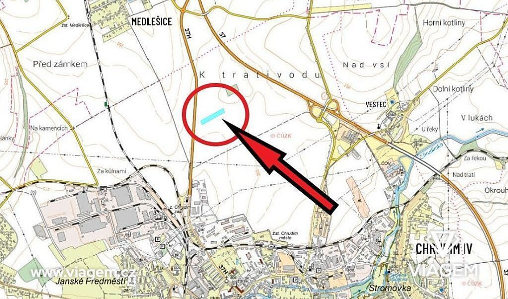 Prodej pole 808 m², Chrudim – náhled fotky 4